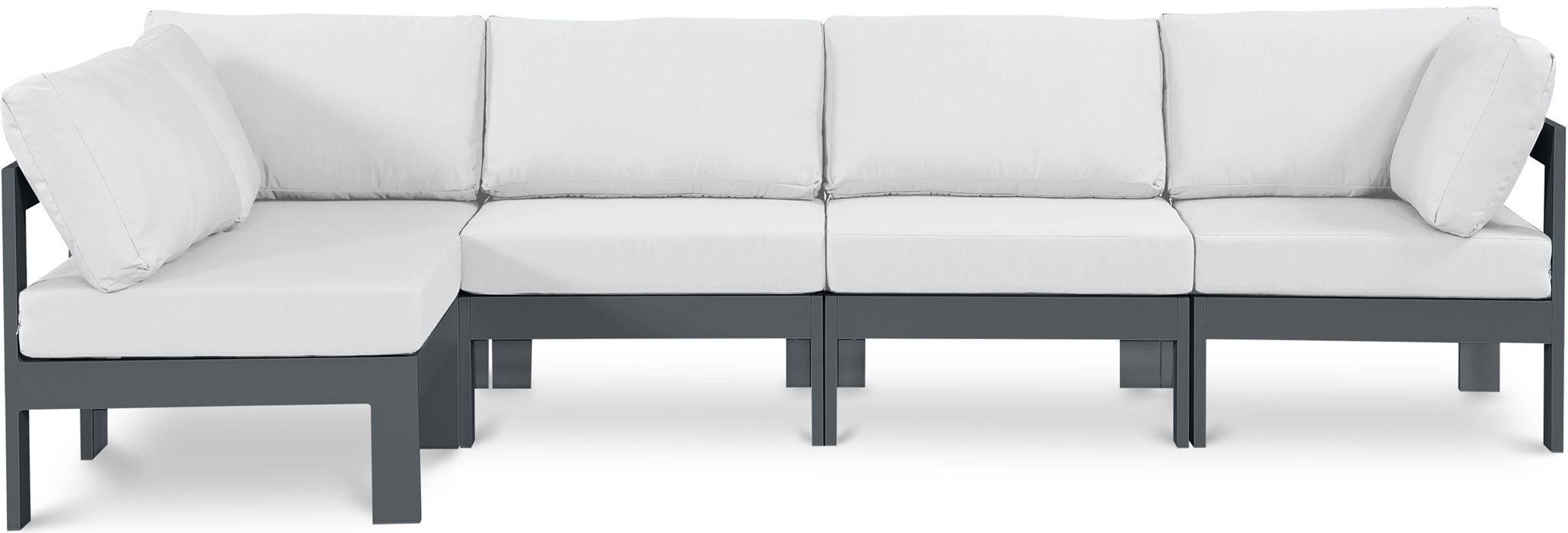 Nizuc - Outdoor Patio 5 Piece Modular Sectional With Gray Frame - Urban Living Furniture (Los Angeles, CA)