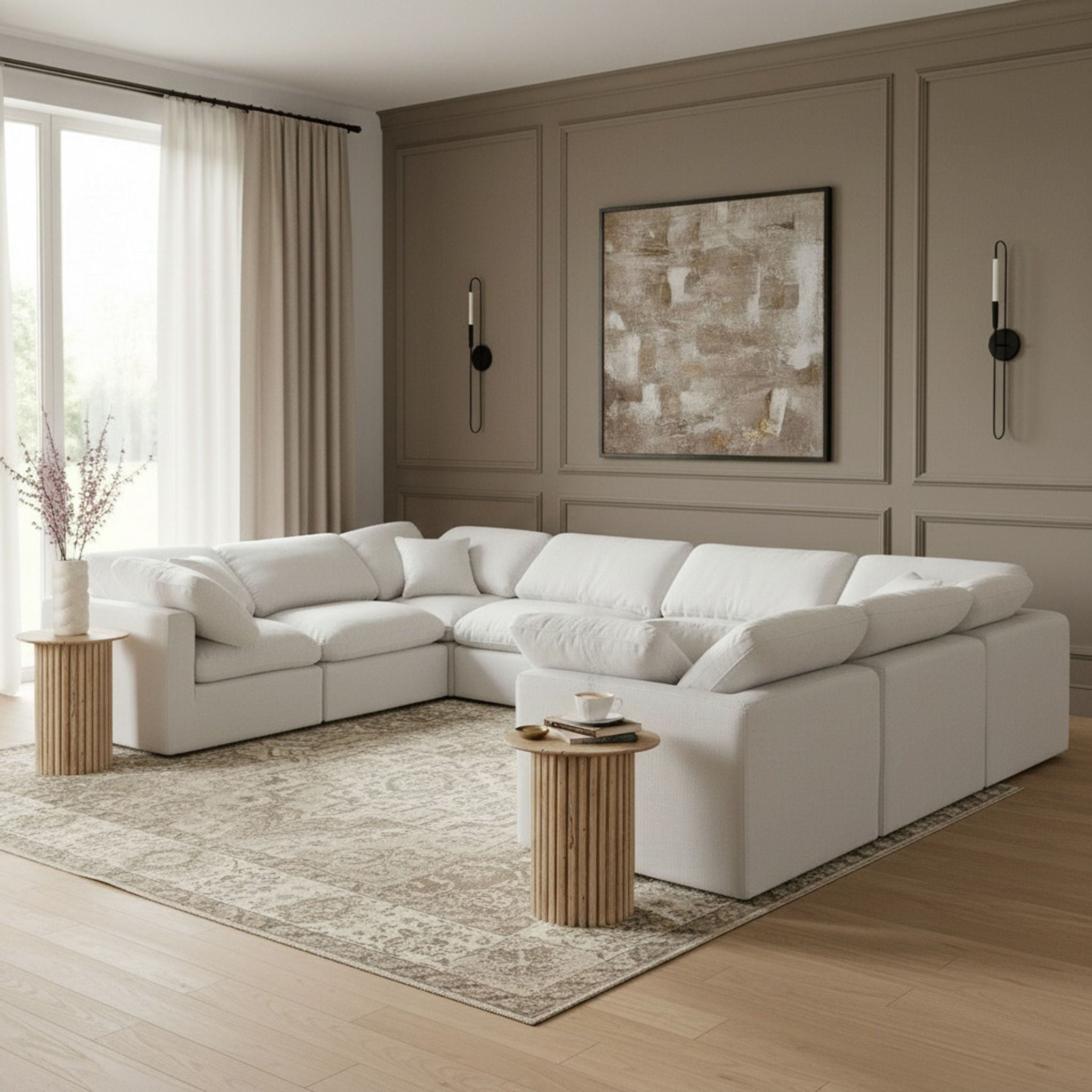 Indulge - Linen 8 Piece Modular Sectional - White - Urban Living Furniture (Los Angeles, CA)
