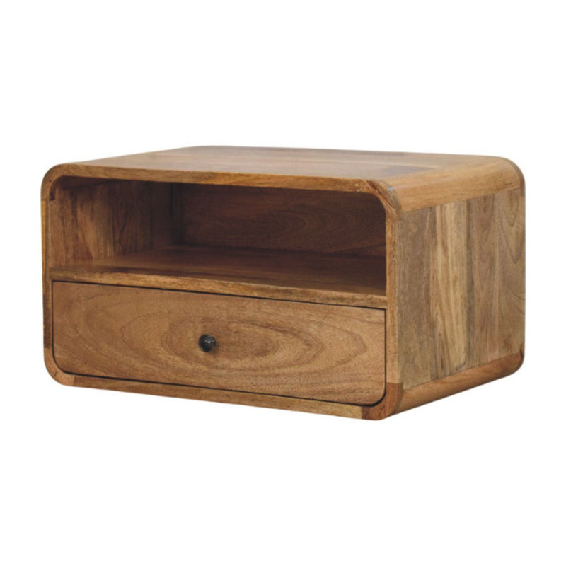 Curved Upper Slot Floating Nightstand