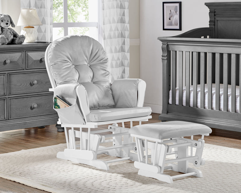 Mason - Glider And Ottoman White Wood - Urban Living Furniture (Los Angeles, CA)