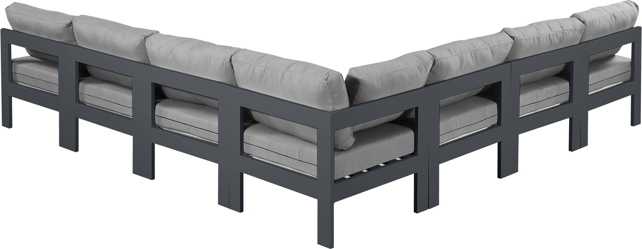 Nizuc - Outdoor Patio 7 Piece Modular Sectional With Gray Frame - Urban Living Furniture (Los Angeles, CA)