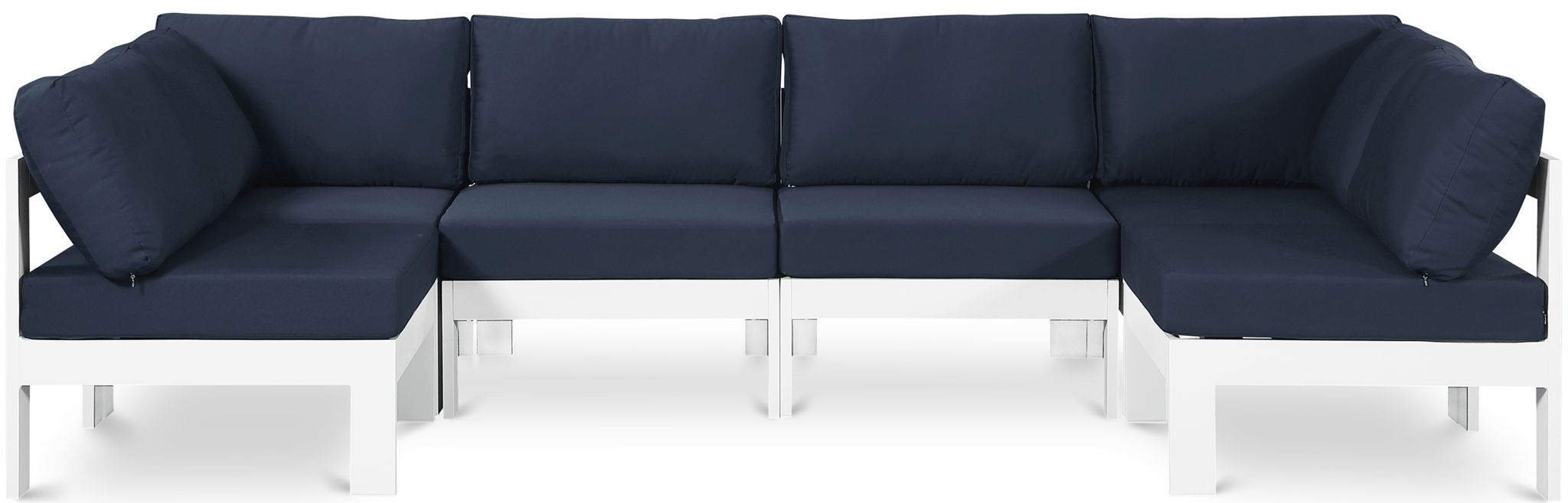 Nizuc - Outdoor Patio 6 Piece Modular Sectional With White Frame - Urban Living Furniture (Los Angeles, CA)