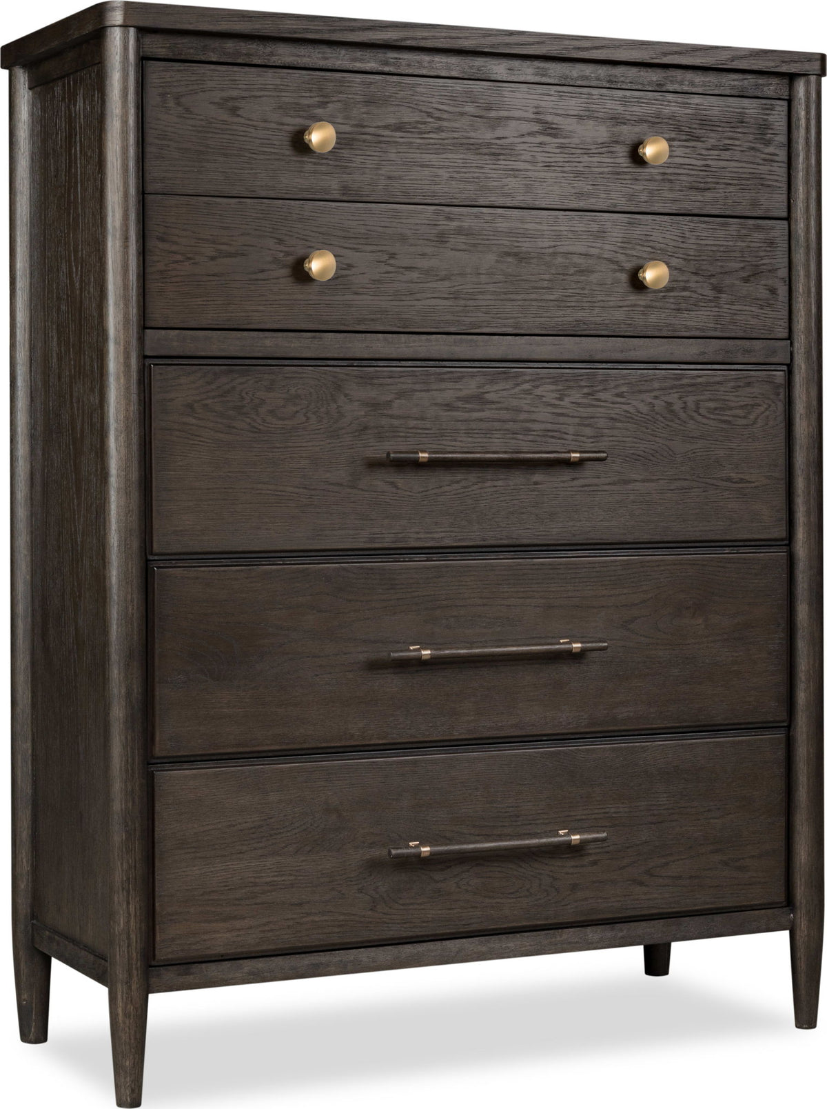 Rockport - Five Drawer Oak Wood Chest - Yin