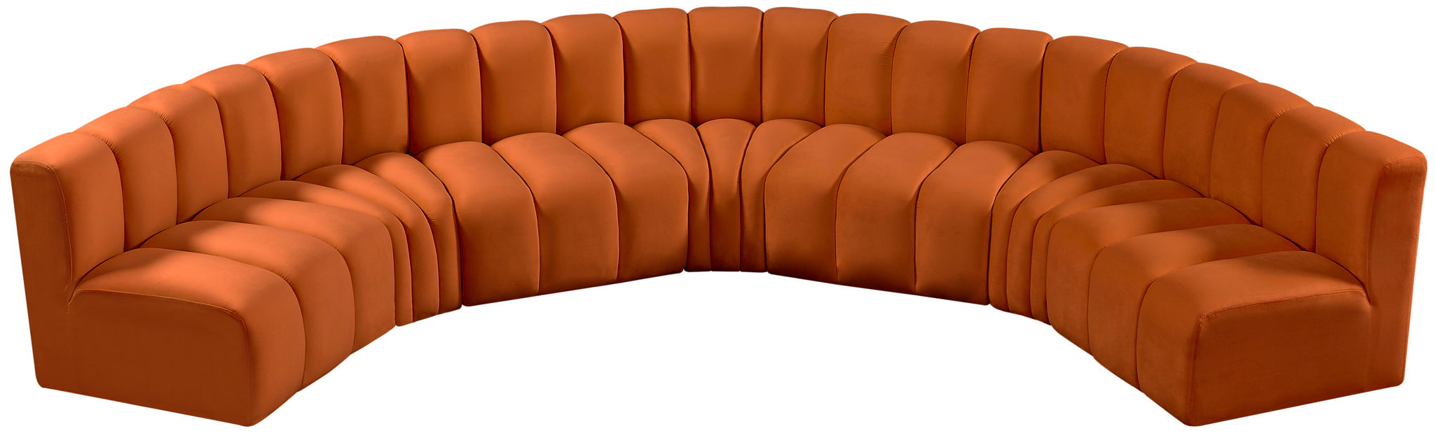 Arc - Velvet 7 Piece U-Shaped Modular Sofa