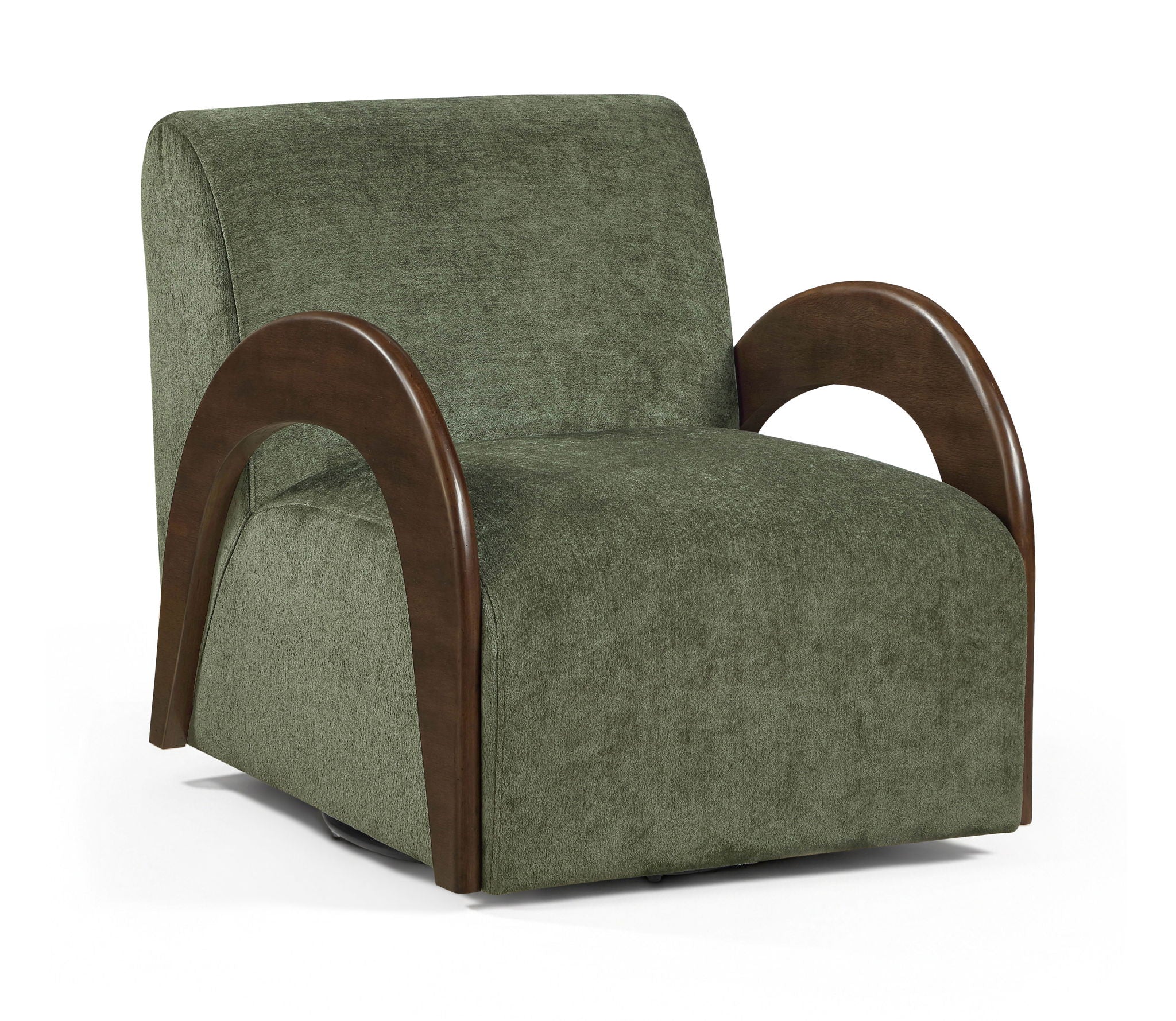 Neria - Chenille Fabric Upholstered Swivel Accent Chair - Painted Brown Base - Urban Living Furniture (Los Angeles, CA)