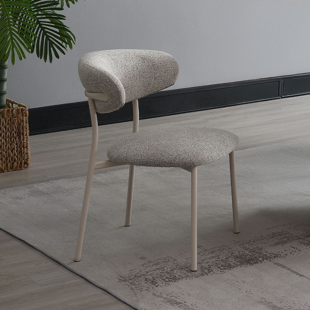 Kalam - Side Chair (Set of 2) - Gray Fabric & Beige - Urban Living Furniture (Los Angeles, CA)