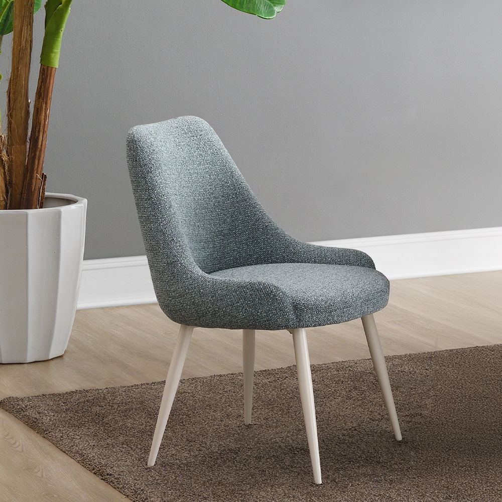 Laela - Side Chair (Set of 2) - Light Blue Boucle & White - Urban Living Furniture (Los Angeles, CA)