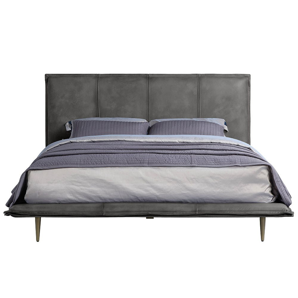 Metis - Eastern King Bed - Gray Top Grain Leather - Urban Living Furniture (Los Angeles, CA)