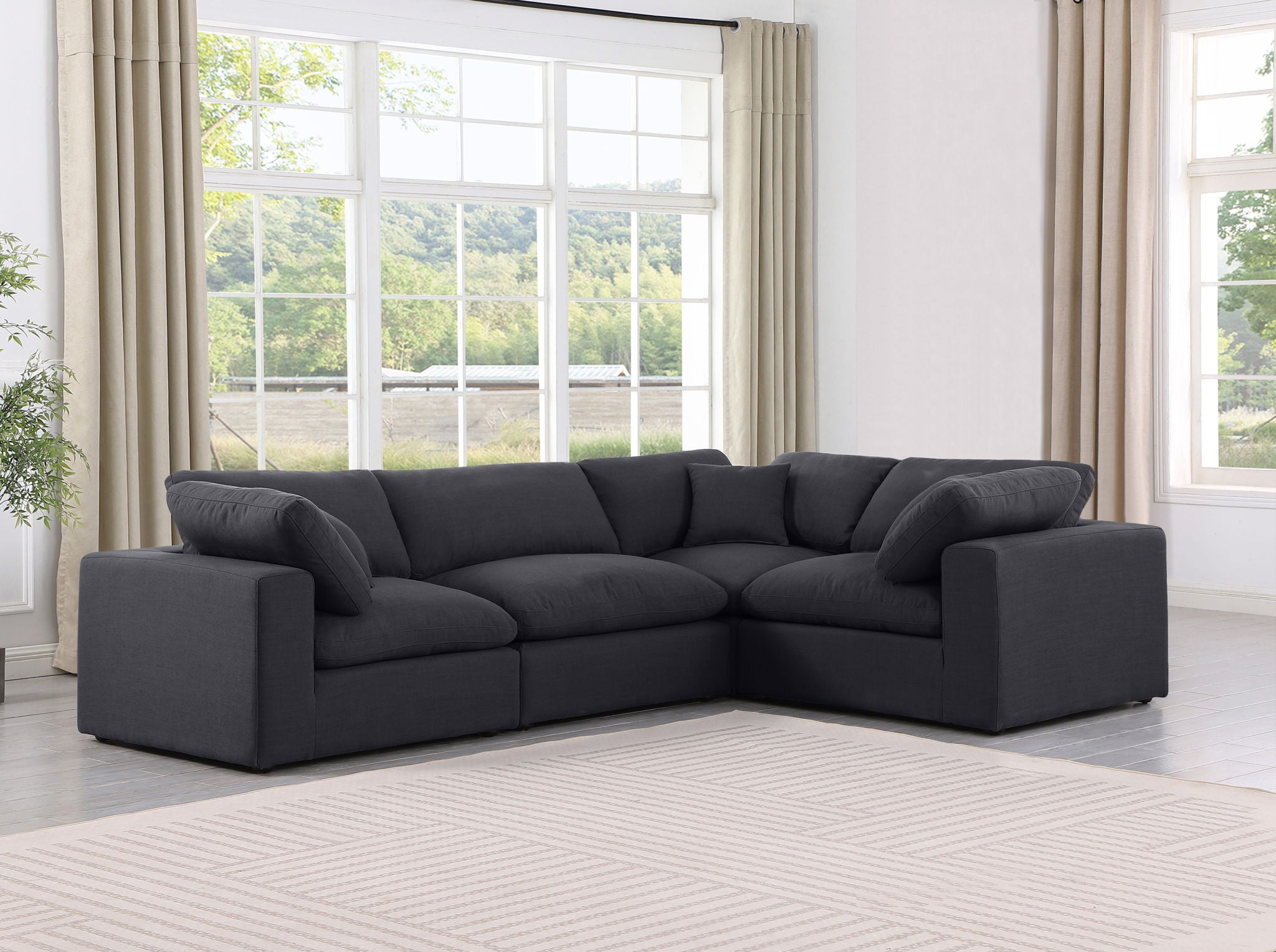 Comfy - 4 Piece Linen Fabric Modular Sectional - Urban Living Furniture (Los Angeles, CA)