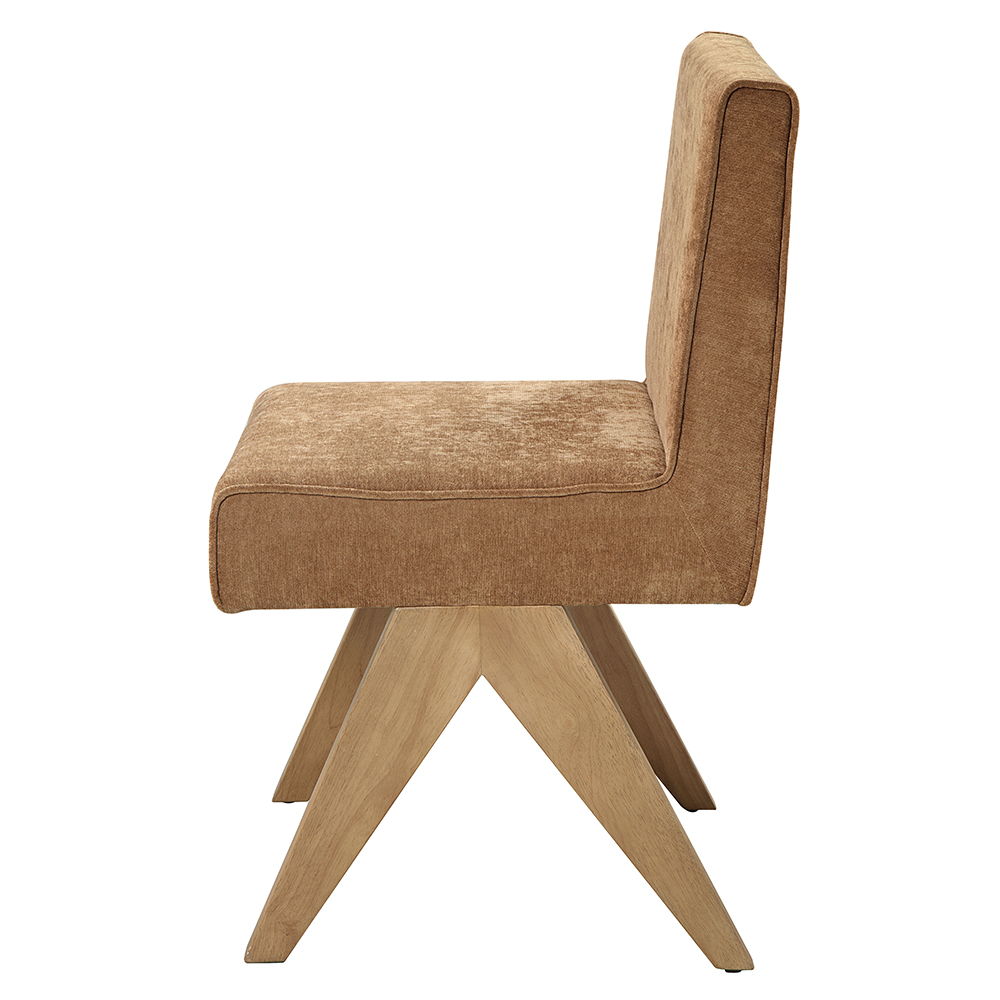 Zoey - Side Chair (Set of 2) - Chocolate Chenille & Oak - Urban Living Furniture (Los Angeles, CA)