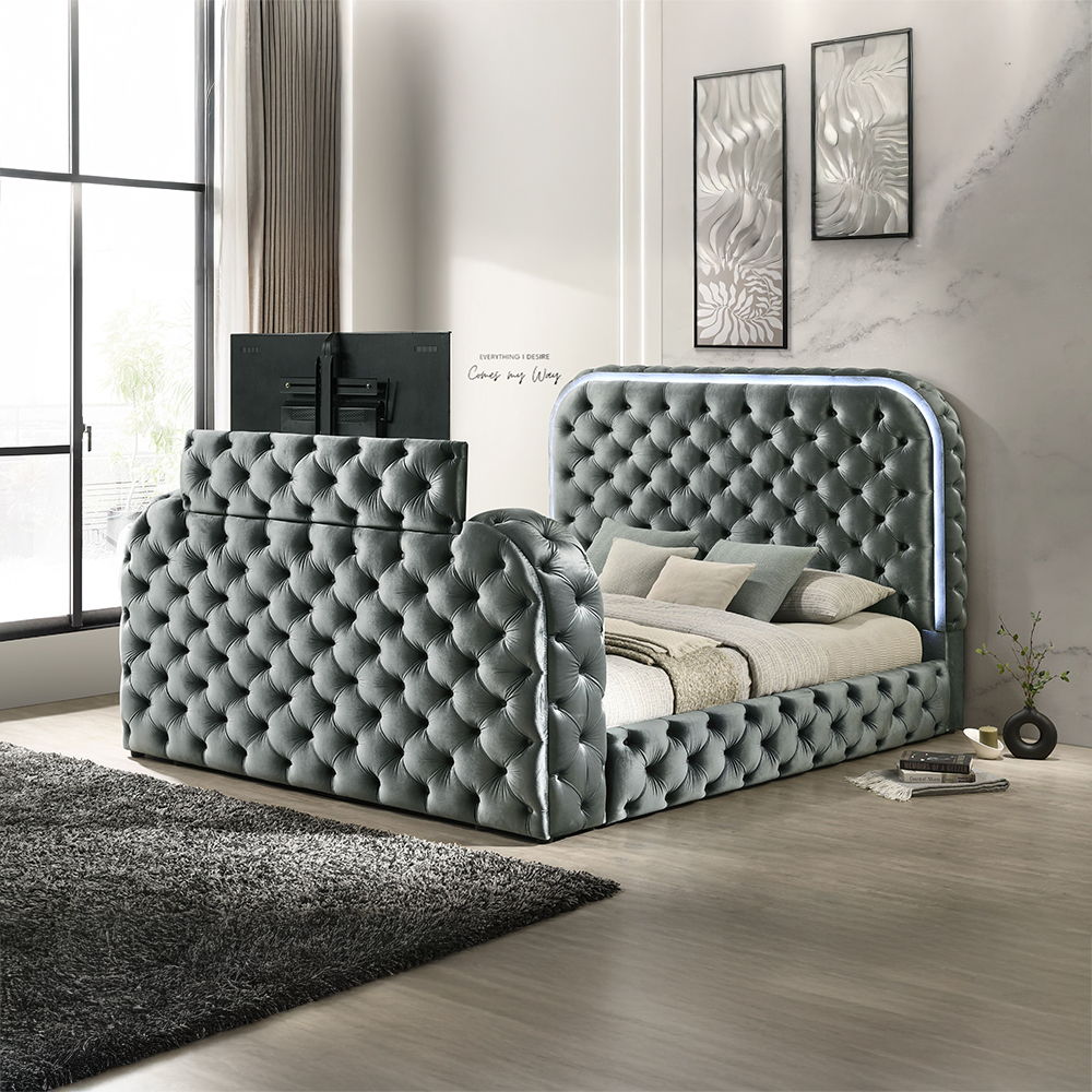 Kana - Bed With LED, Fireplace & TV Stand - Urban Living Furniture (Los Angeles, CA)