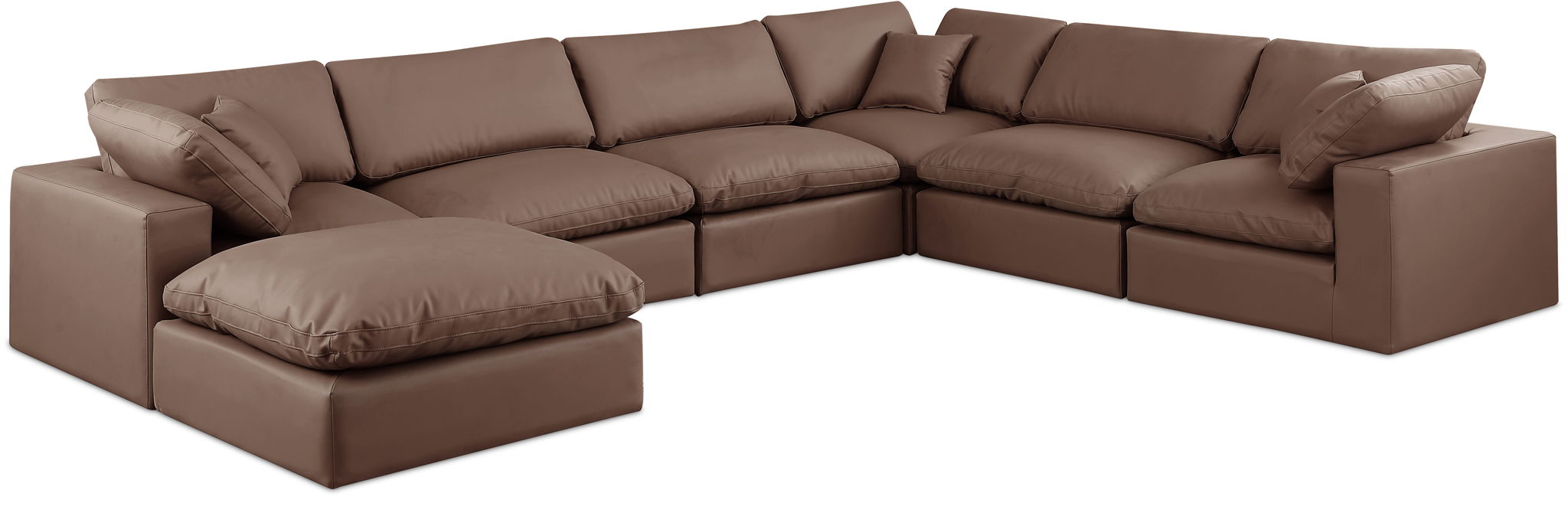 Comfy - 7 Piece Faux Leather Modular Sectional With Chaise - Urban Living Furniture (Los Angeles, CA)
