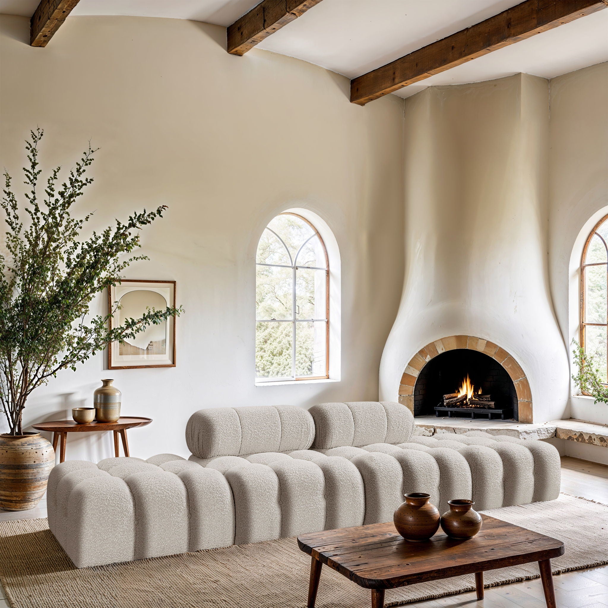 Ames - 4 Piece Boucle Upholstered Modular Sofa With 2 Backless Seats - Urban Living Furniture (Los Angeles, CA)