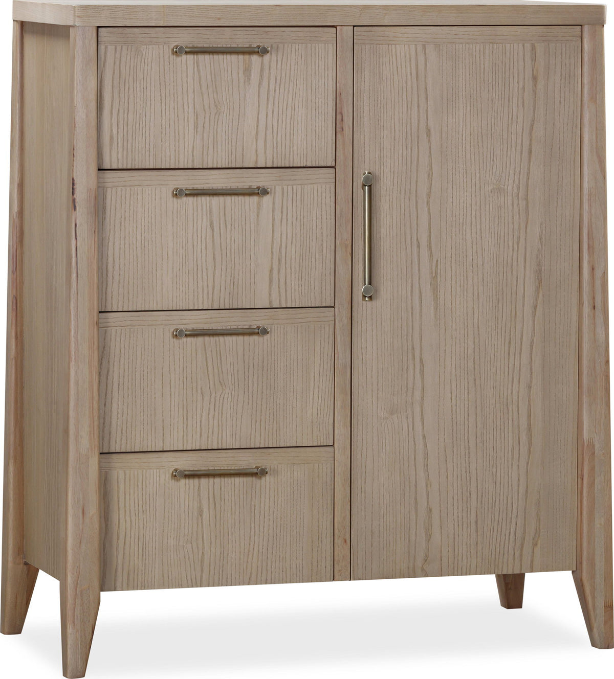 Sumire - Four Drawer One Door Ash Wood Chest - Ginger