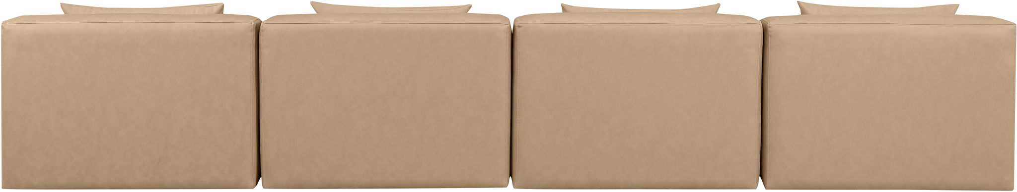 Cube - Modular 4 Piece Armless Sofa - Tan