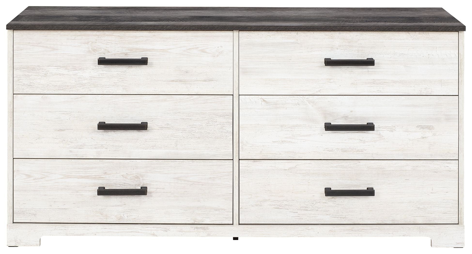 Shawburn - White / Black / Gray - Six Drawer Dresser - Pewter-tone pulls - Urban Living Furniture (Los Angeles, CA)
