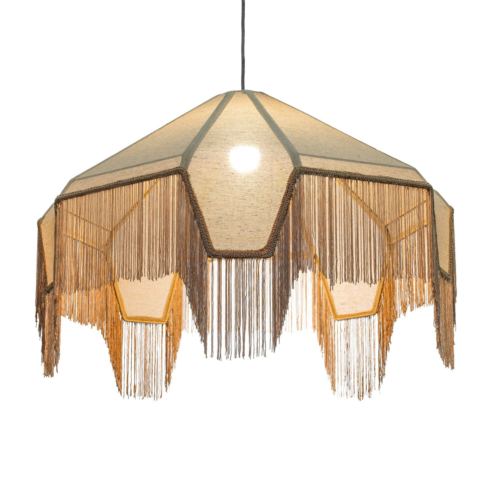 Buchanan - Fabric Fringed Angled Pendant Light - Natural - Urban Living Furniture (Los Angeles, CA)