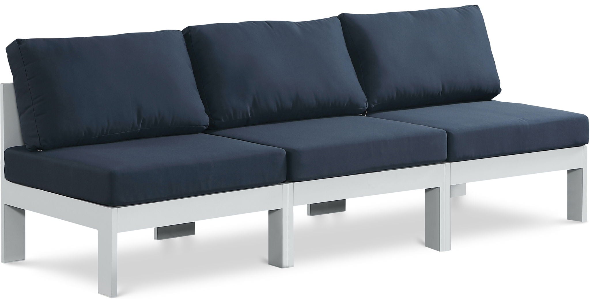 Nizuc - Outdoor Patio 3 Seat Armless Modular Sofa With White Frame - Urban Living Furniture (Los Angeles, CA)