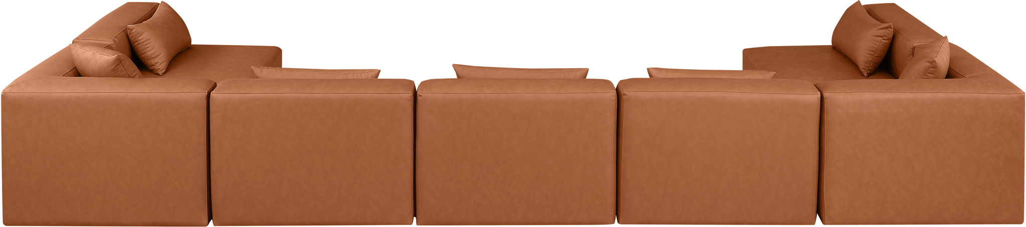 Cube - 7 Piece Modular U-Shaped Sectional - Cognac - Urban Living Furniture (Los Angeles, CA)