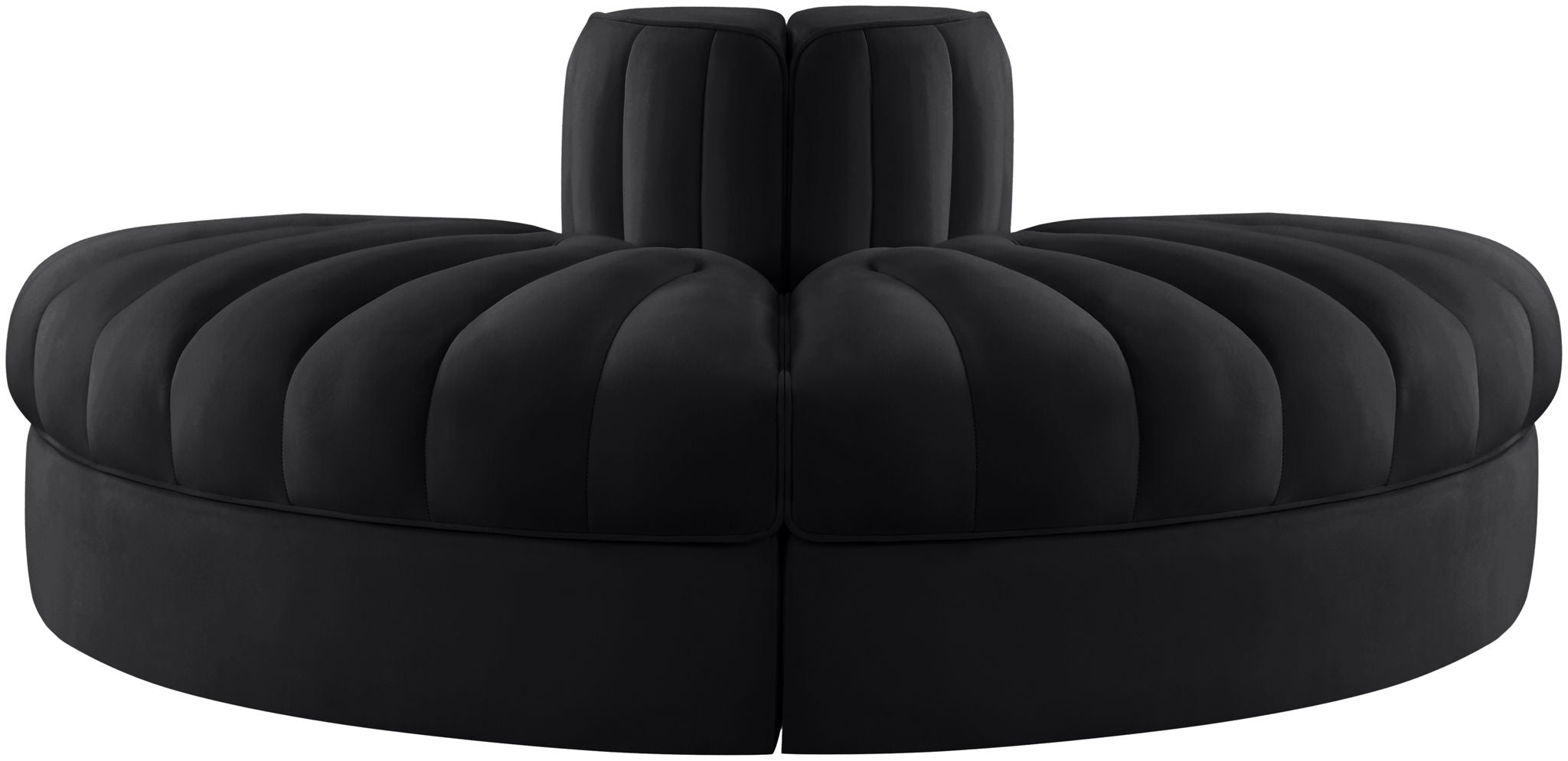 Rummi - Velvet Performance Fabric Upholstered 2 Piece  Rounded Modular Loveseat - Urban Living Furniture (Los Angeles, CA)