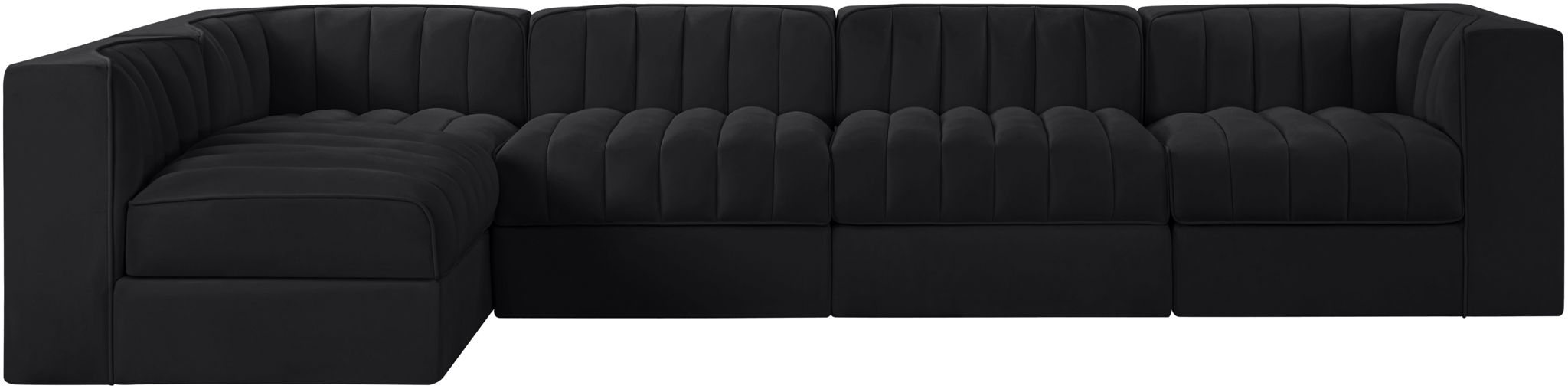 Rummi - Velvet Performance Fabric Upholstered 5 Piece Modular Sectional, L-Shaped (Right) - Urban Living Furniture (Los Angeles, CA)