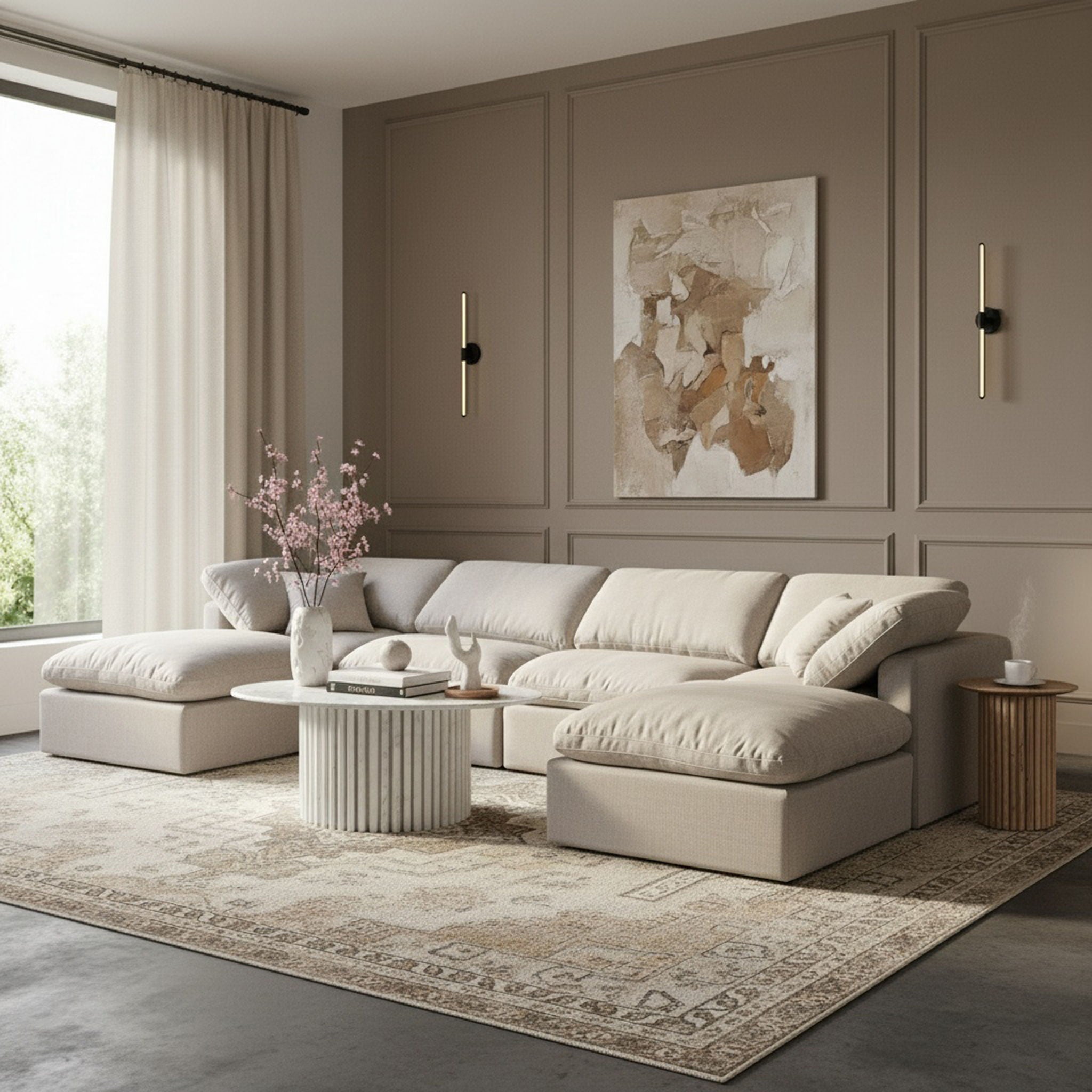 Indulge - Linen 6 Piece Modular Double Chaise Sectional - Urban Living Furniture (Los Angeles, CA)