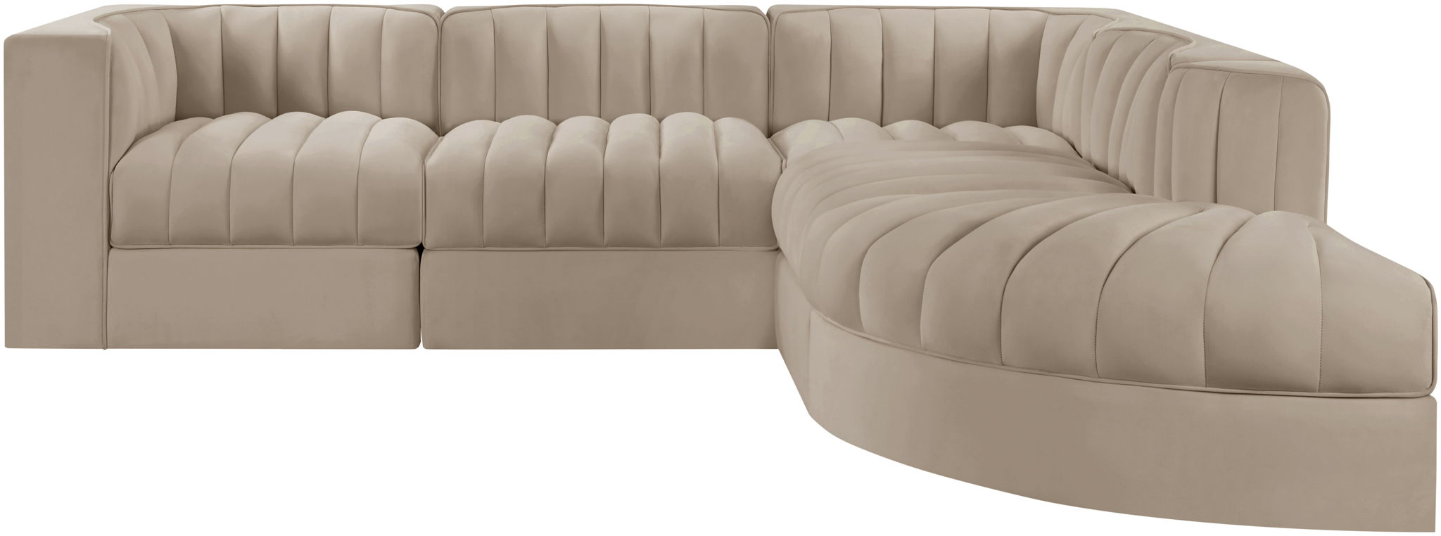 Rummi - Velvet Performance Fabric Upholstered 5 Piece Modular Sectional - Urban Living Furniture (Los Angeles, CA)