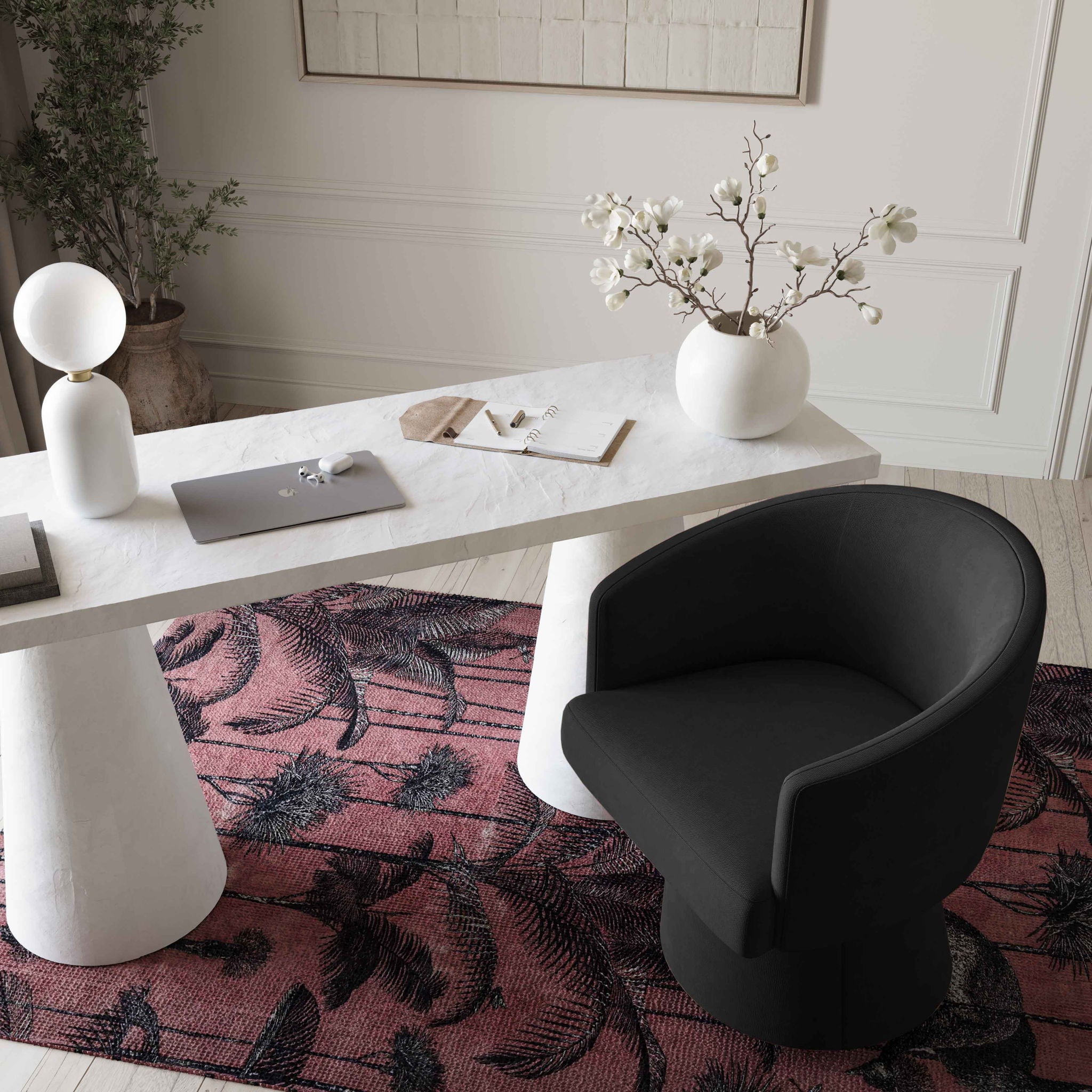 Kristen - Upcycled Chenille Rolling Desk Chair - Urban Living Furniture (Los Angeles, CA)