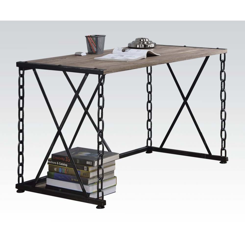 Jodie - Writing Desk (Same Ac00905) - Rustic Oak & Antique Black - Urban Living Furniture (Los Angeles, CA)