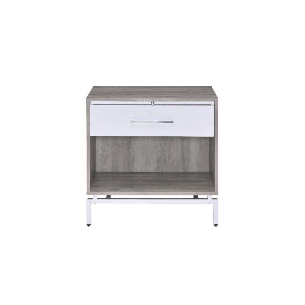 Cistus - Accent Table - Weathered Gray Oak & White - Urban Living Furniture (Los Angeles, CA)