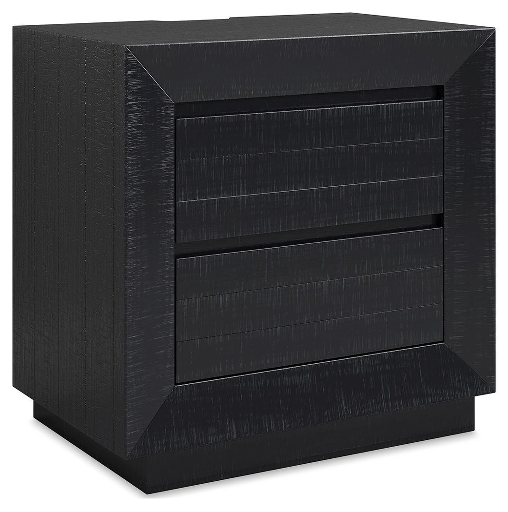 Londer - Black - Two Drawer Night Stand - Urban Living Furniture (Los Angeles, CA)