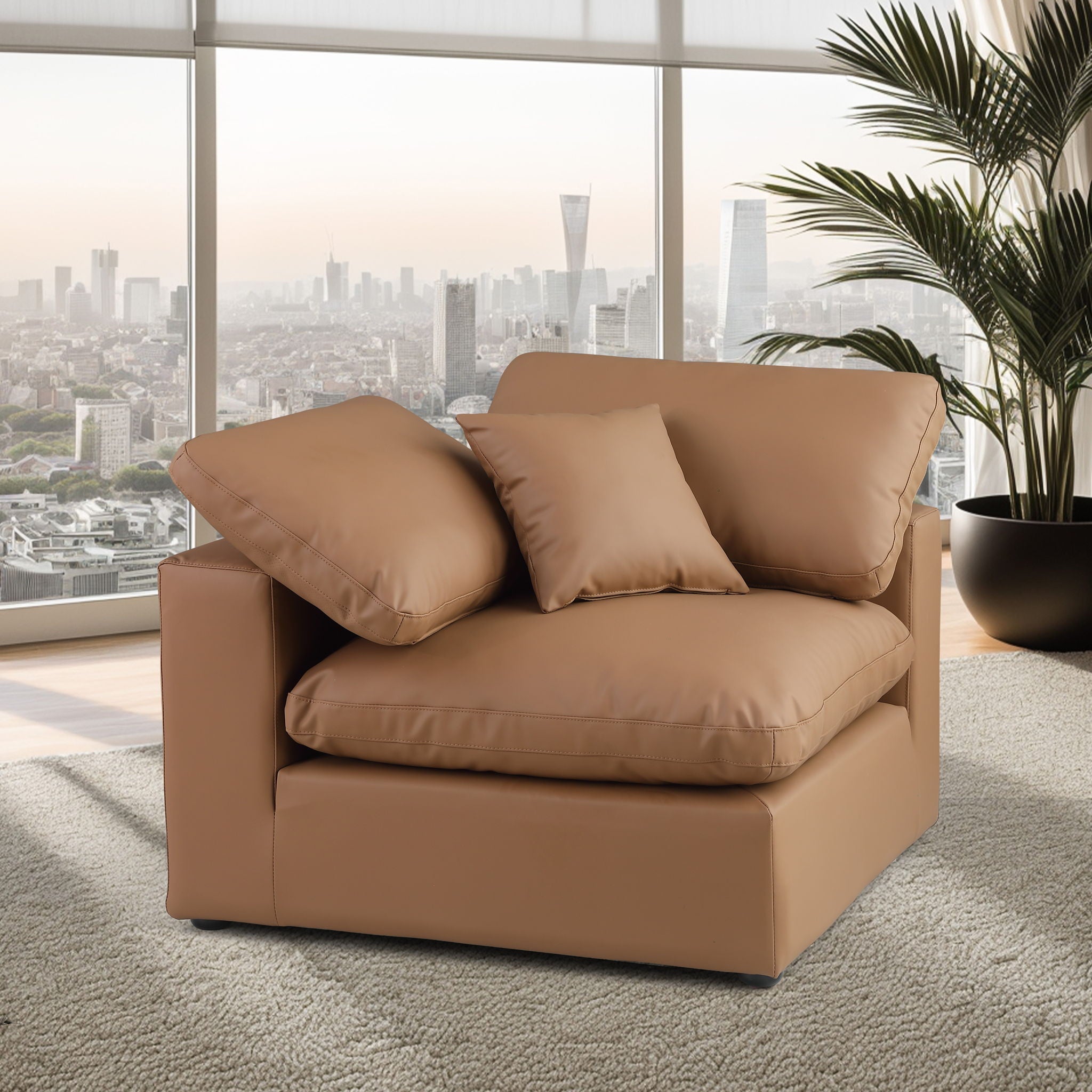 Comfy - Faux Leather Corner Chair - Urban Living Furniture (Los Angeles, CA)