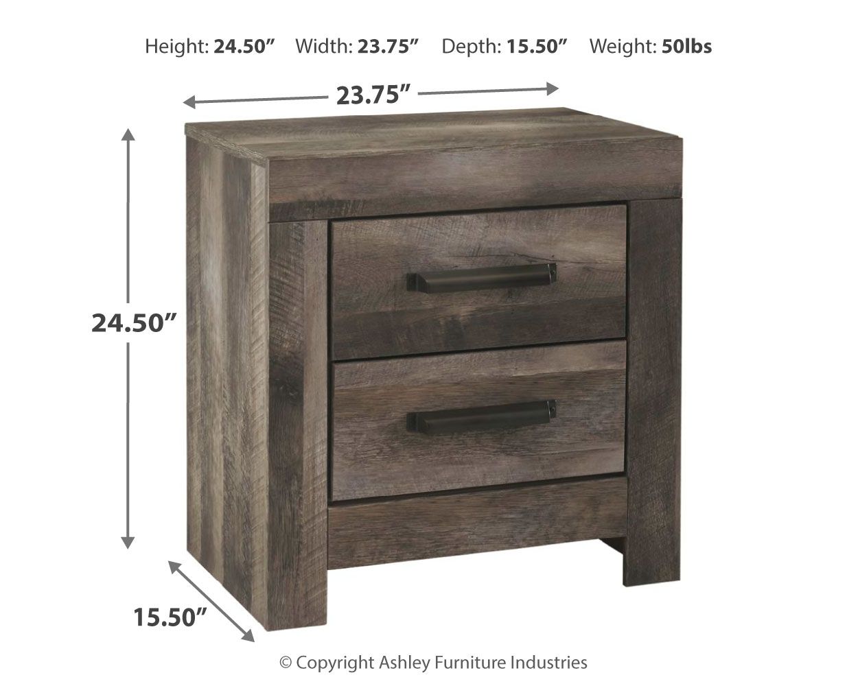 Wynnlow - Gray - Two Drawer Night Stand - Urban Living Furniture (Los Angeles, CA)
