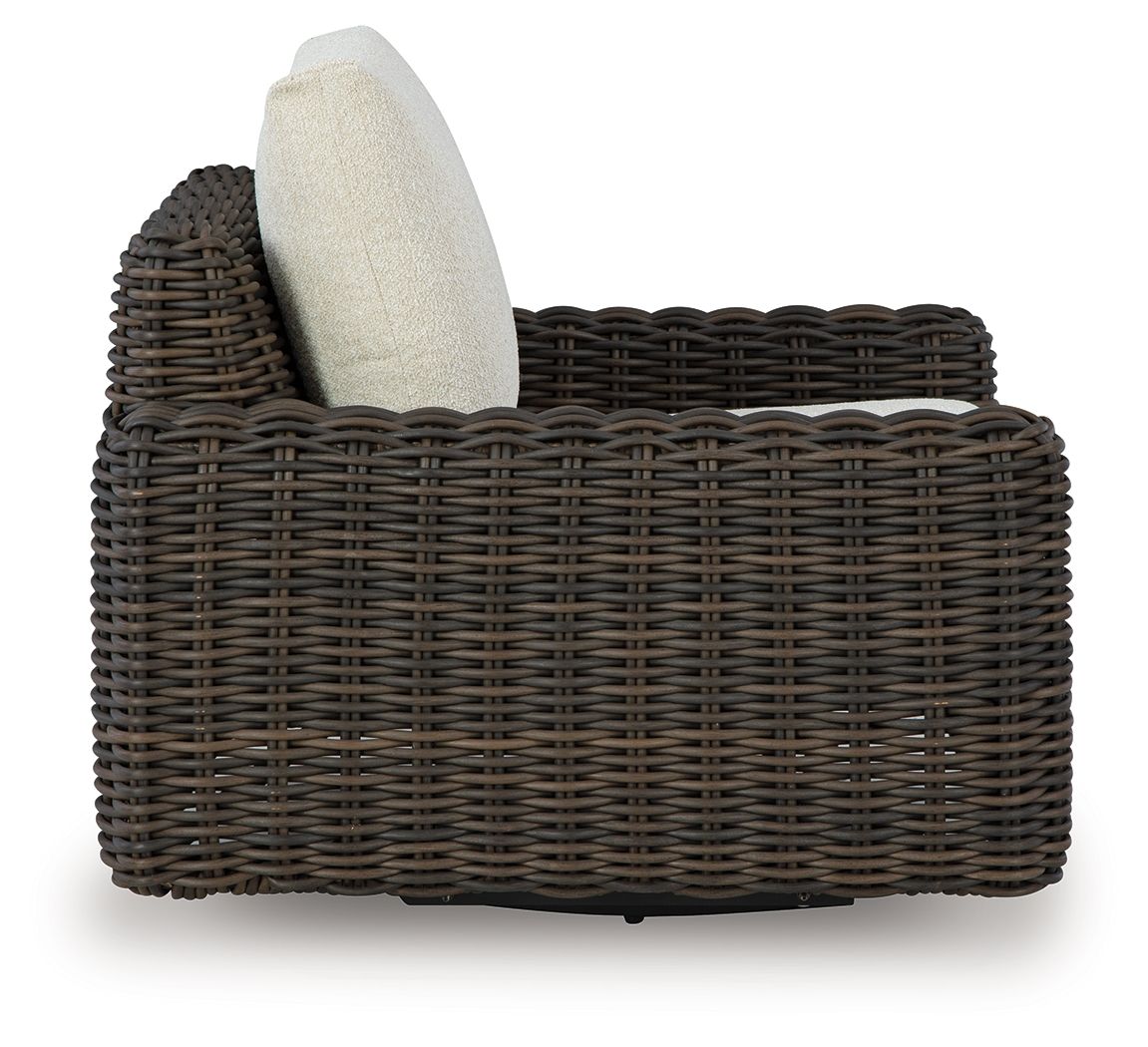Kimora - Beige / Dark Brown - Swivel Glider Lounge With Cushion - Urban Living Furniture (Los Angeles, CA)