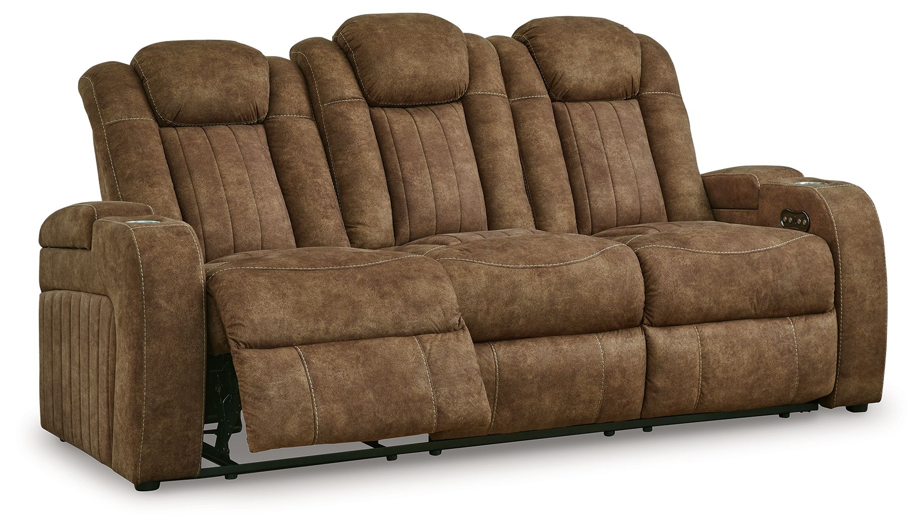 Wolfridge - 2 Pc. - Power Reclining Sofa, Power Reclining Loveseat With Console - Brindle - Urban Living Furniture (Los Angeles, CA)