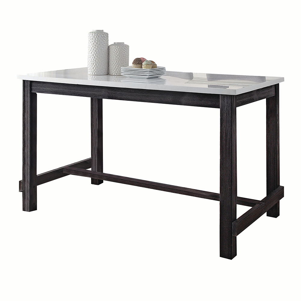 Yelena - Counter Height Table With Marble Top - Marble Top & Weathered Espresso - Urban Living Furniture (Los Angeles, CA)