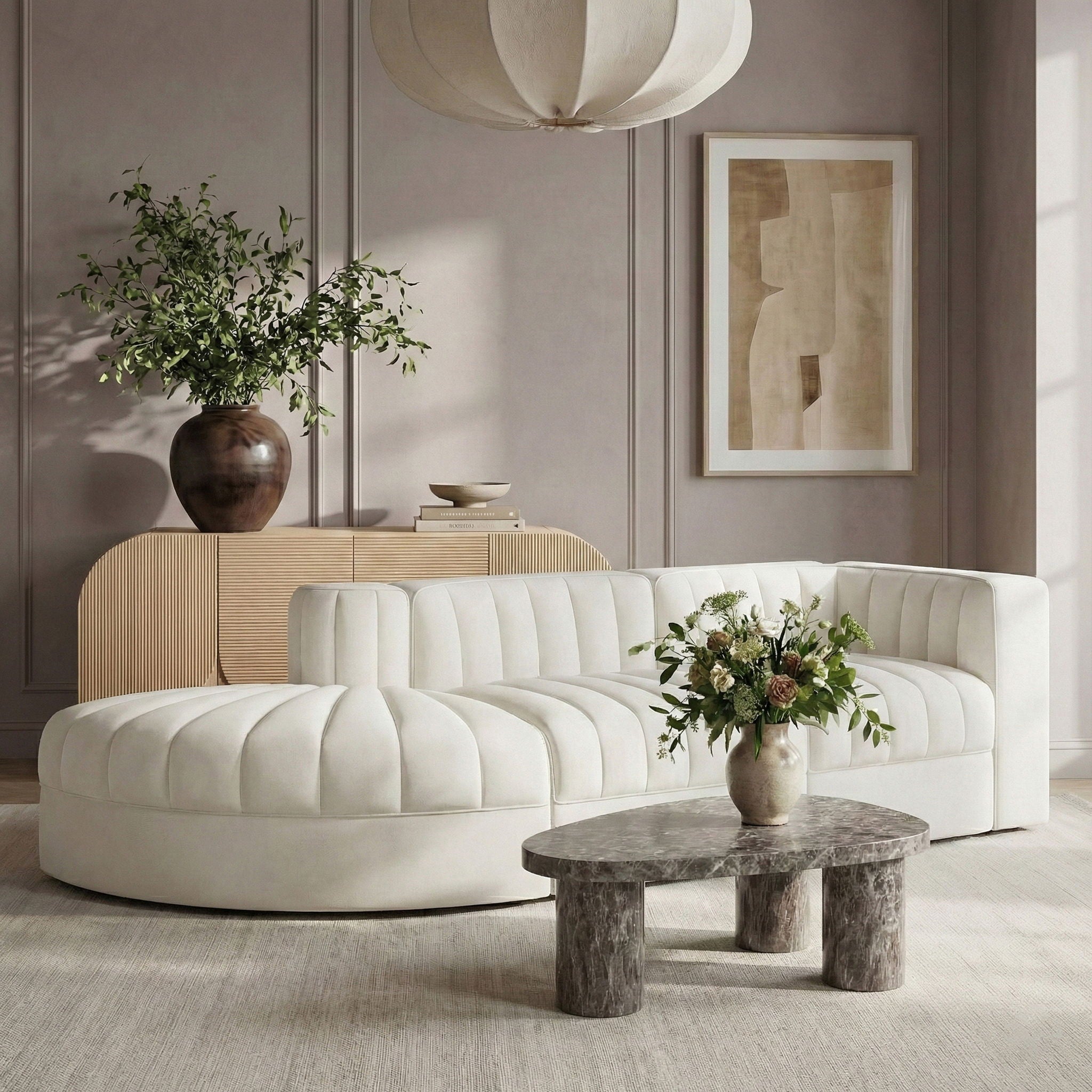 Rummi - Velvet Performance Fabric Upholstered 3 Piece Modular Sectional - Urban Living Furniture (Los Angeles, CA)