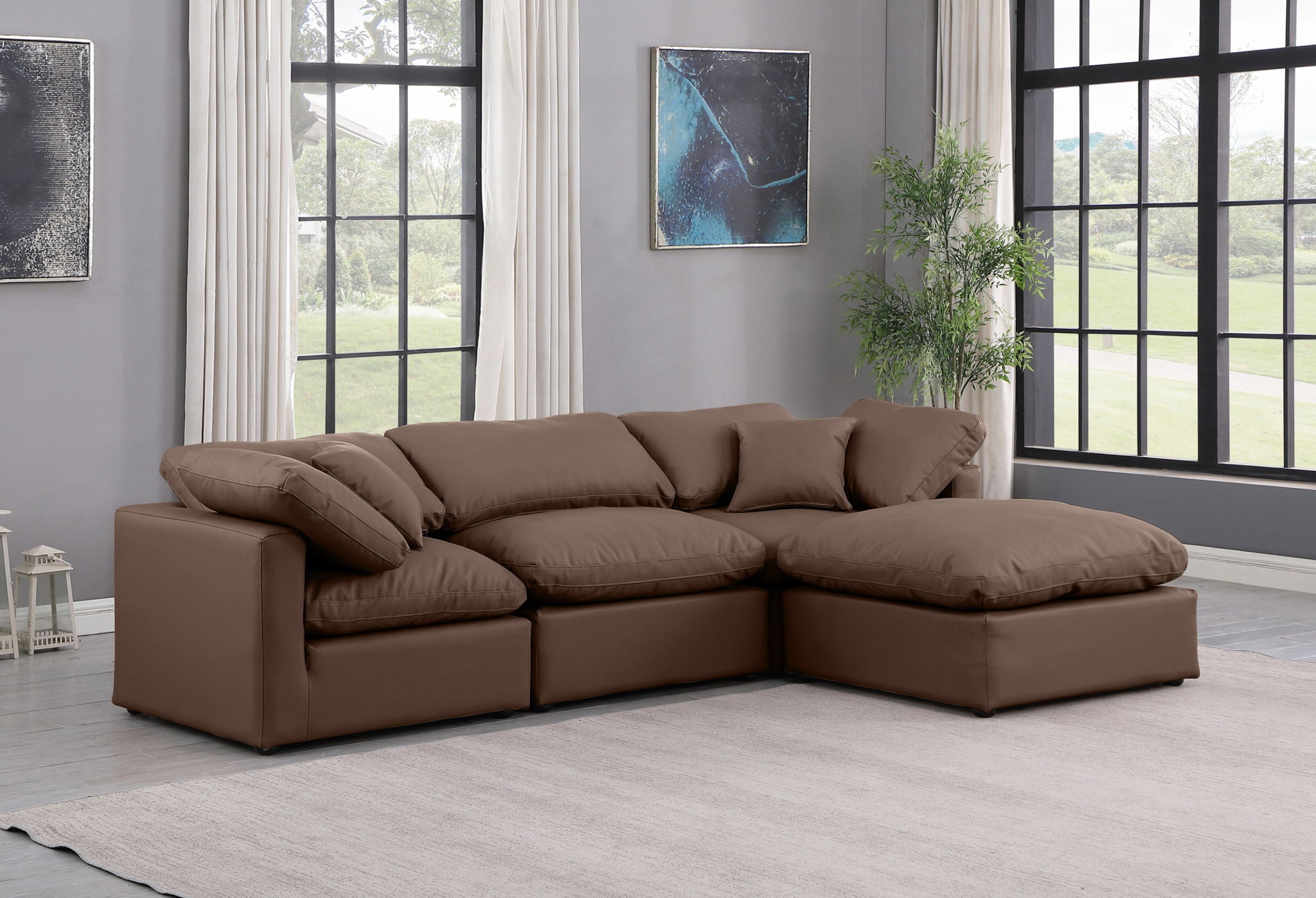Indulge - Faux Leather 4 Piece Modular Sectional With Chaise - Urban Living Furniture (Los Angeles, CA)