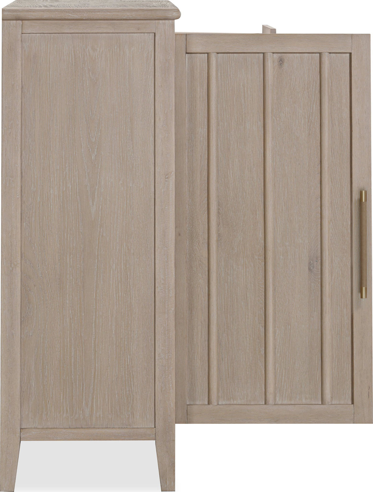 Camden - Six Drawer One Door Oak Wood Chest - Chai