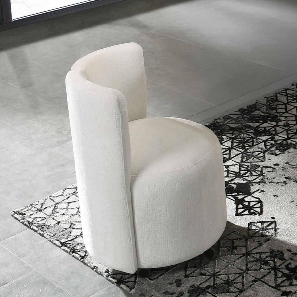 Blayde - Side Chair With Swivel (Set of 2) - White Chenille Fabric - Urban Living Furniture (Los Angeles, CA)