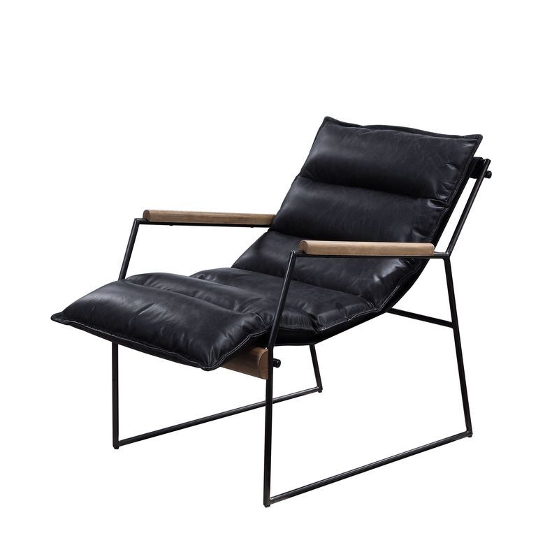 Luberzo - Accent Chair - Distress Espresso Top Grain Leather & Matt Iron - Urban Living Furniture (Los Angeles, CA)