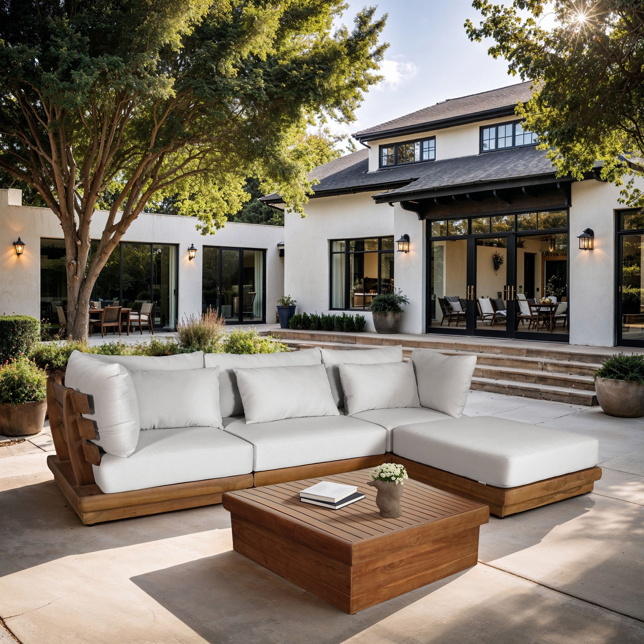 Mirella - 4 Piece Water Resistant Fabric Outdoor Patio Modular Sectional - Urban Living Furniture (Los Angeles, CA)