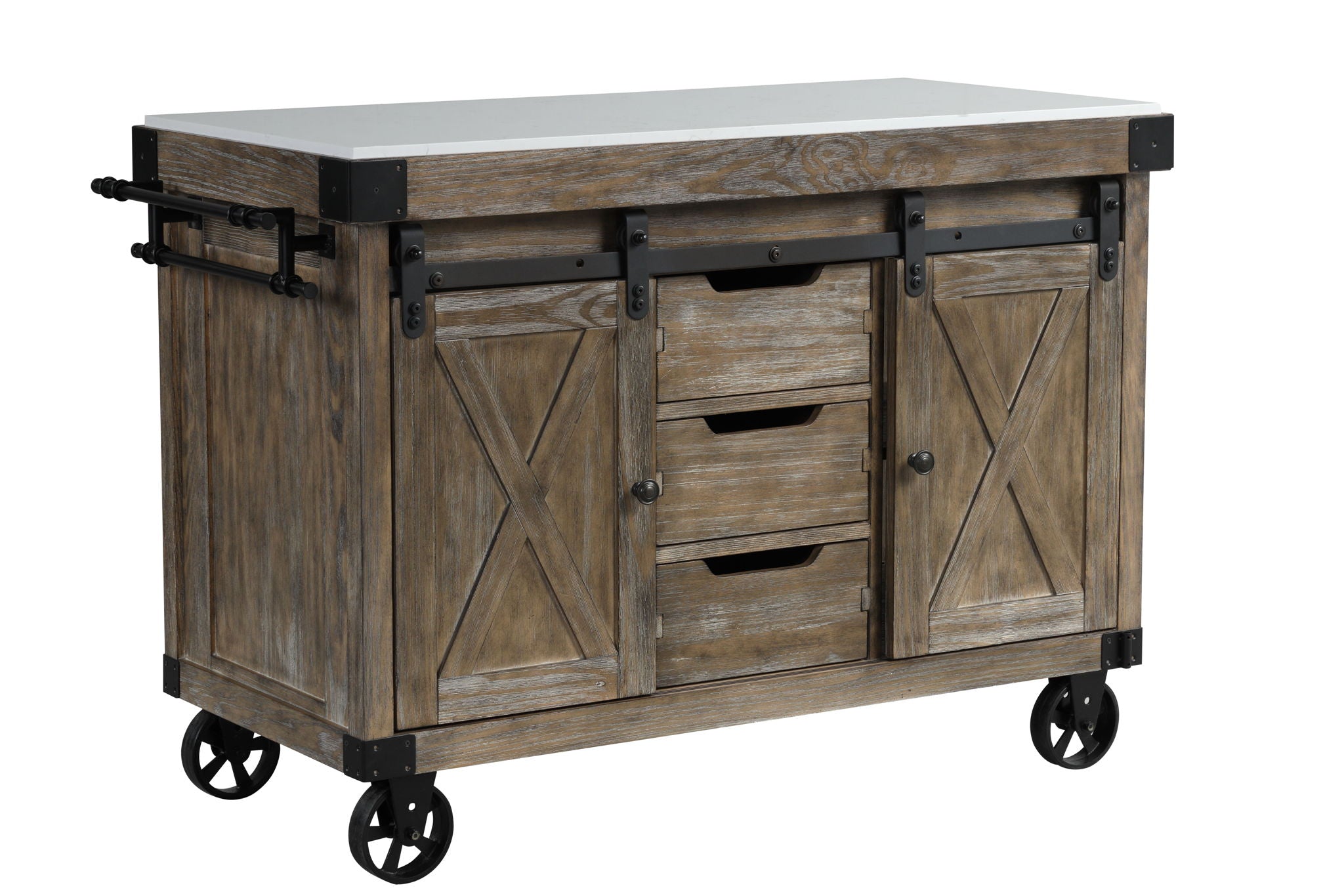 Alforvott - Serving Cart - Marble & Weathered Gray Finish - Urban Living Furniture (Los Angeles, CA)