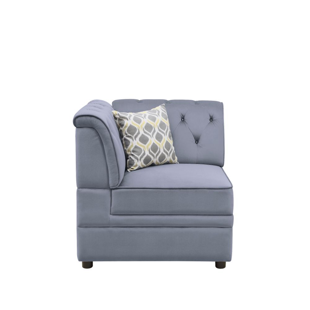 Bois II - Wedge - Gray Velvet - Urban Living Furniture (Los Angeles, CA)