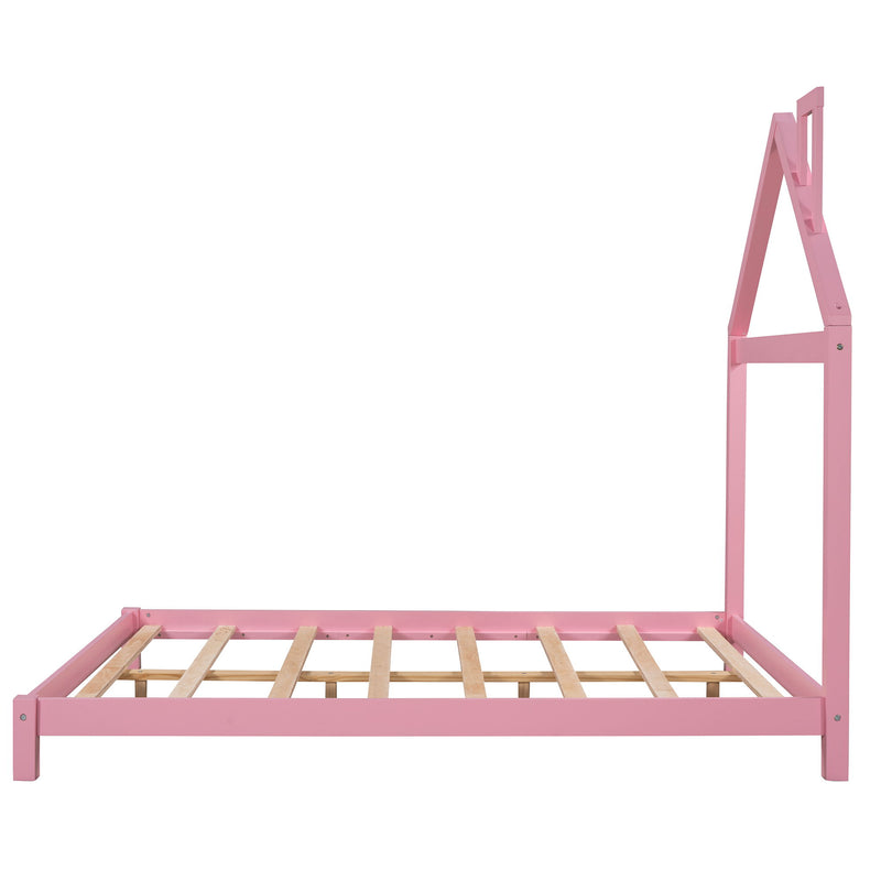 Platform Bed With House Shaped Headboard