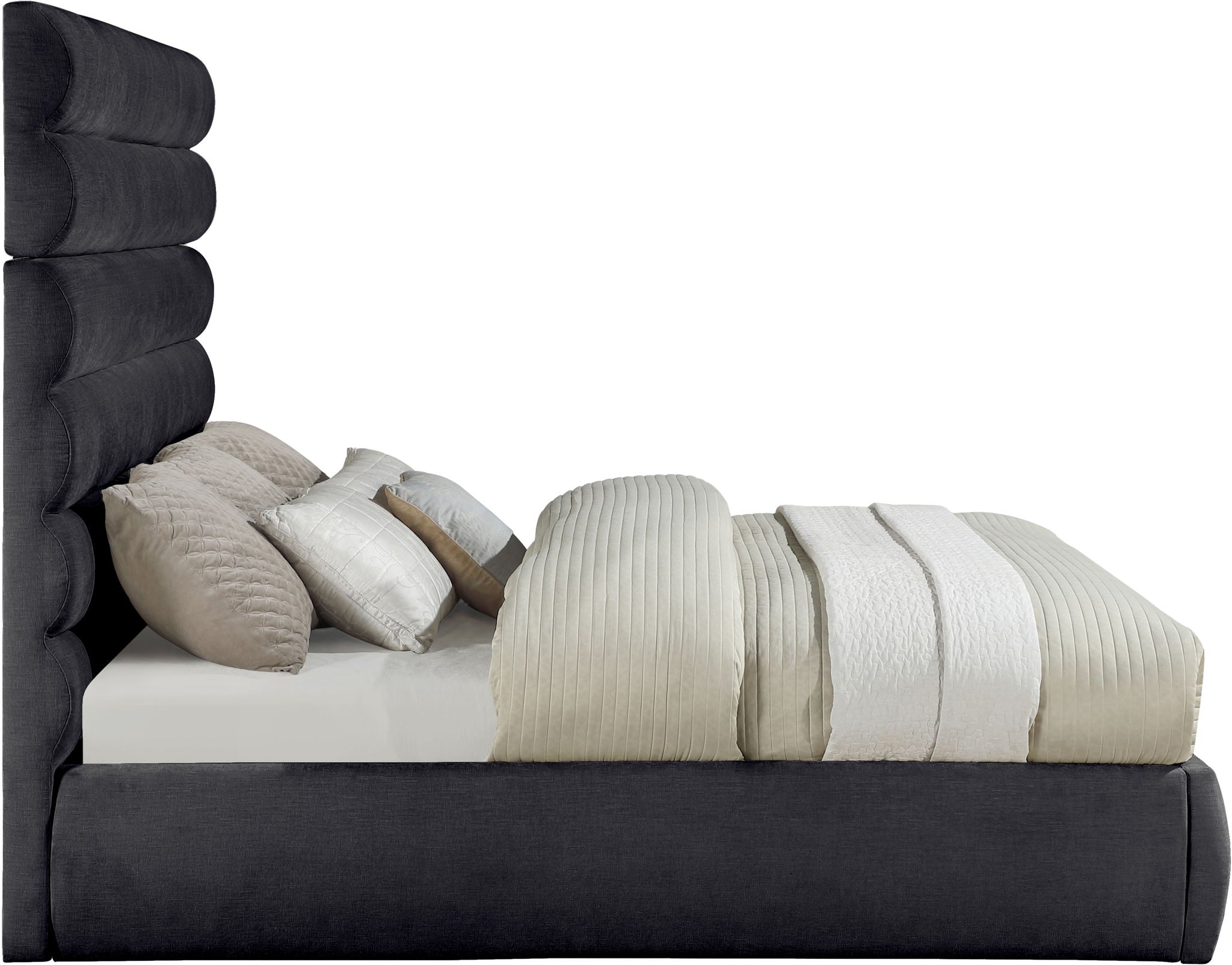 Adam - Chenille Fabric Bed With 70.5" Headboard