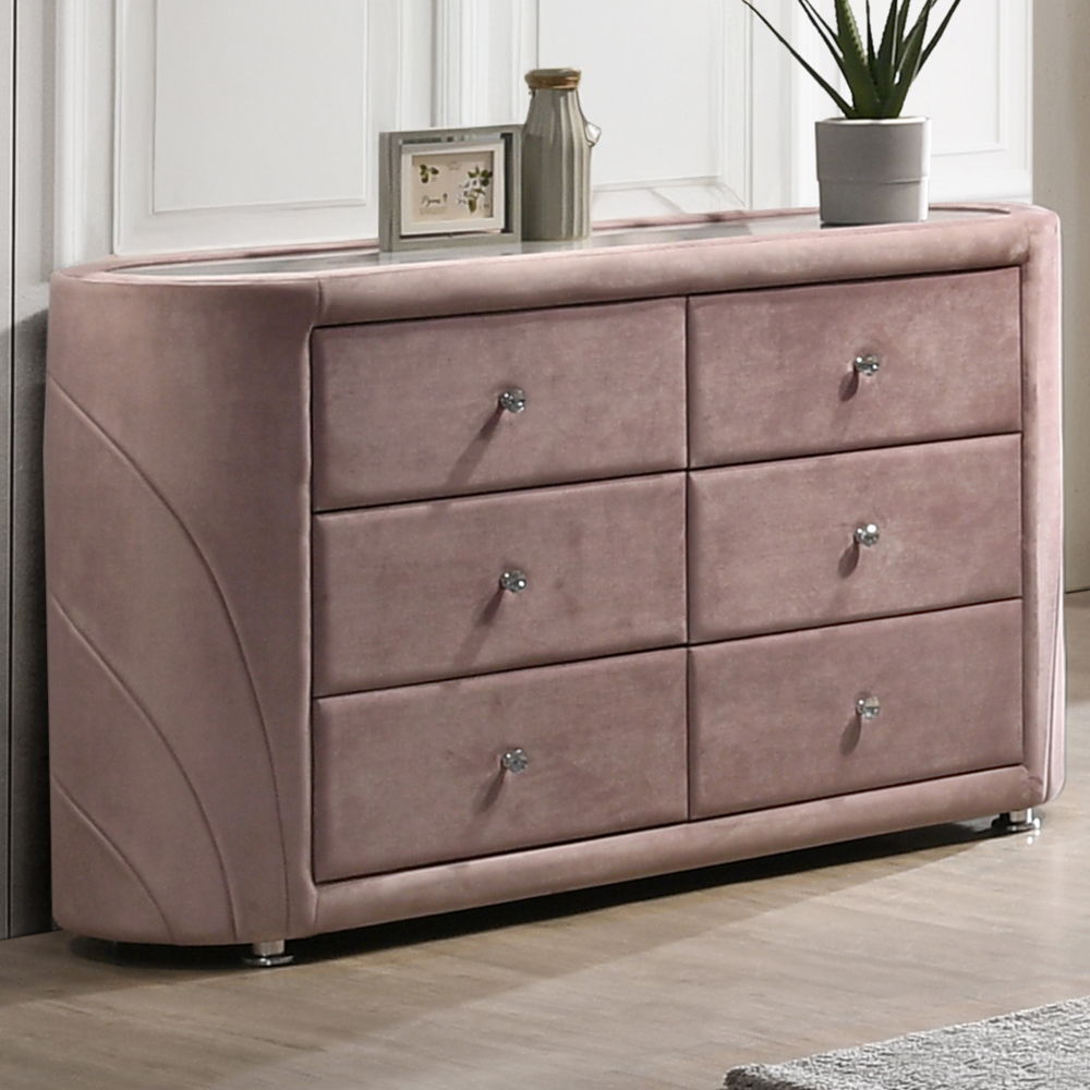 Salonia - Dresser - Pink Velvet - Urban Living Furniture (Los Angeles, CA)