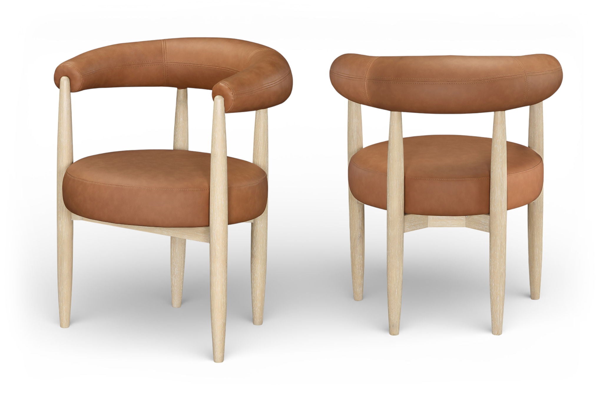 Sable - Vegan Leather Upholstered Dining Chair (Set of 2) - Painted Natural Base - Urban Living Furniture (Los Angeles, CA)