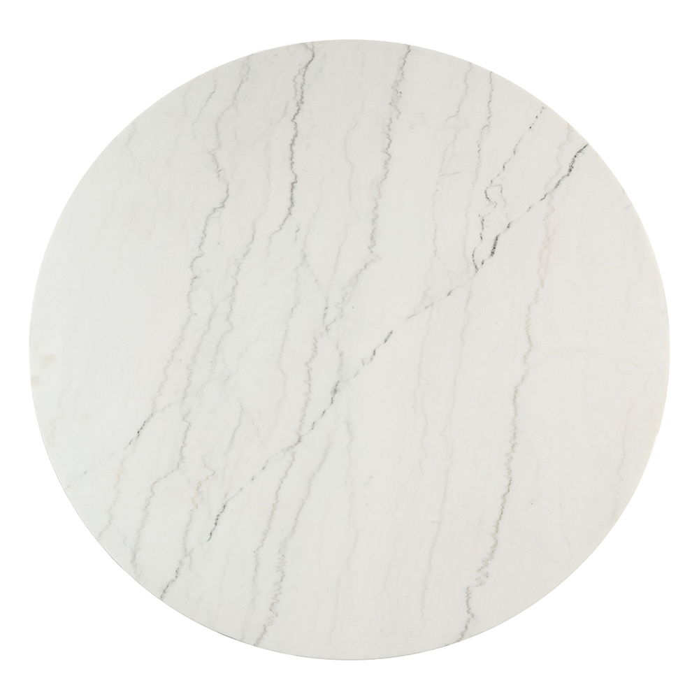 Edwyn - Round Dining Table - White Natural Marble Top & Espresso - Urban Living Furniture (Los Angeles, CA)