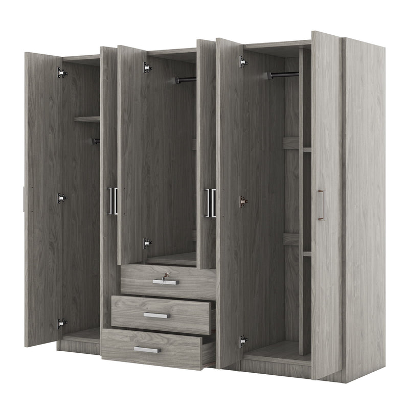 6 Doors Wardrobe Storage For Bedroom, With Big Drawers - Urban Living Furniture (Los Angeles, CA)